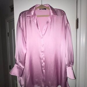 Zara Light Pink Satin Blouse